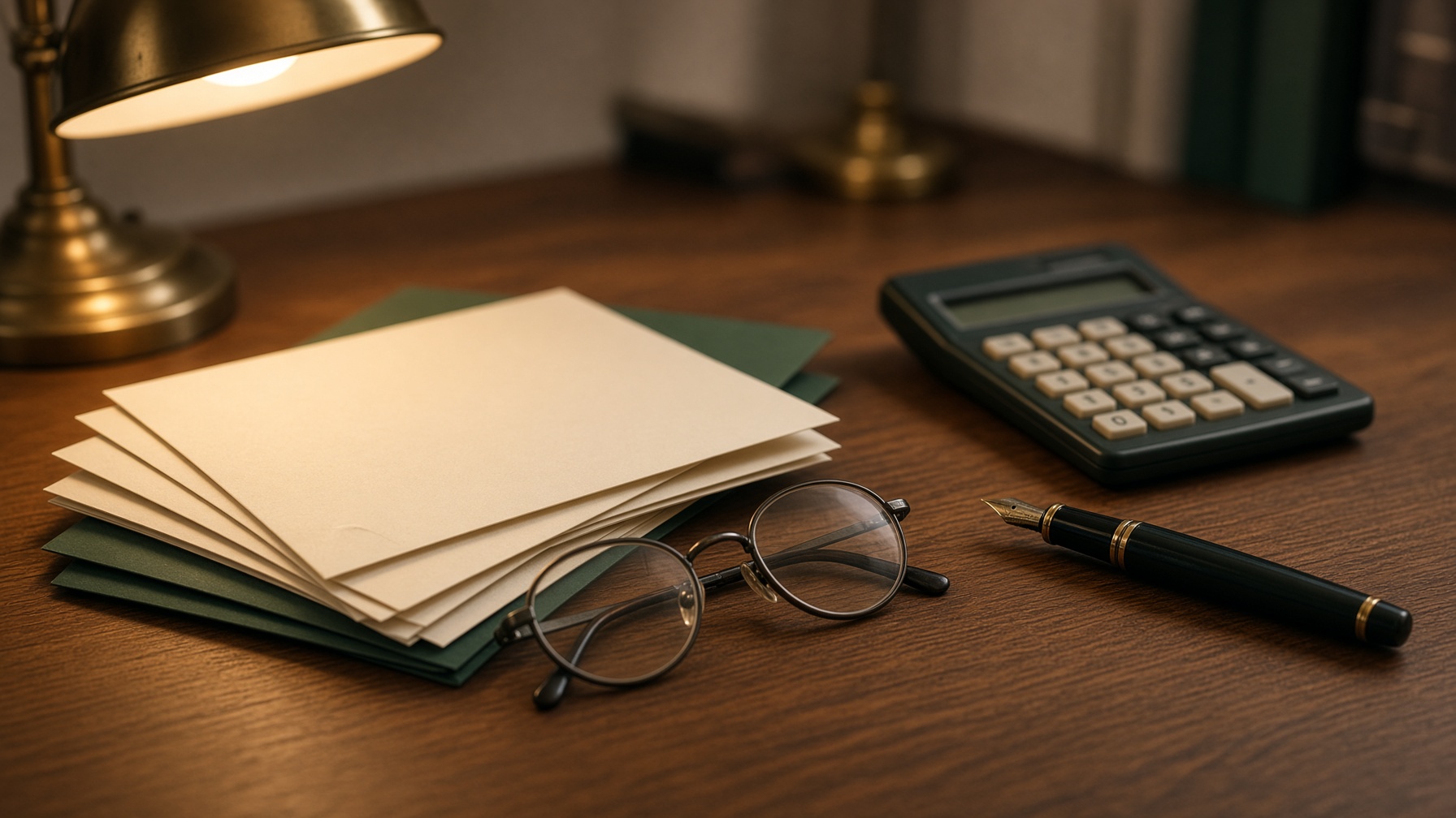 Bureau avec courrier
